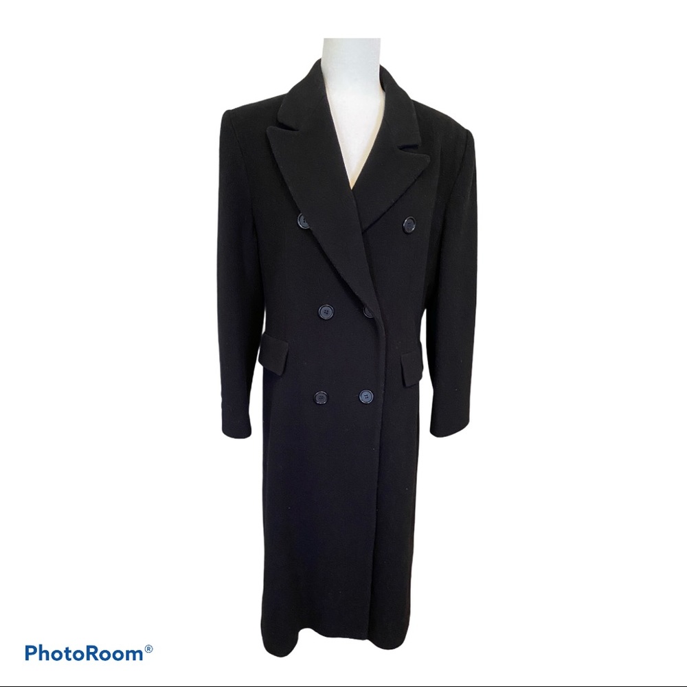 Women’s Preston & York Black 100% Wool Long Coat.